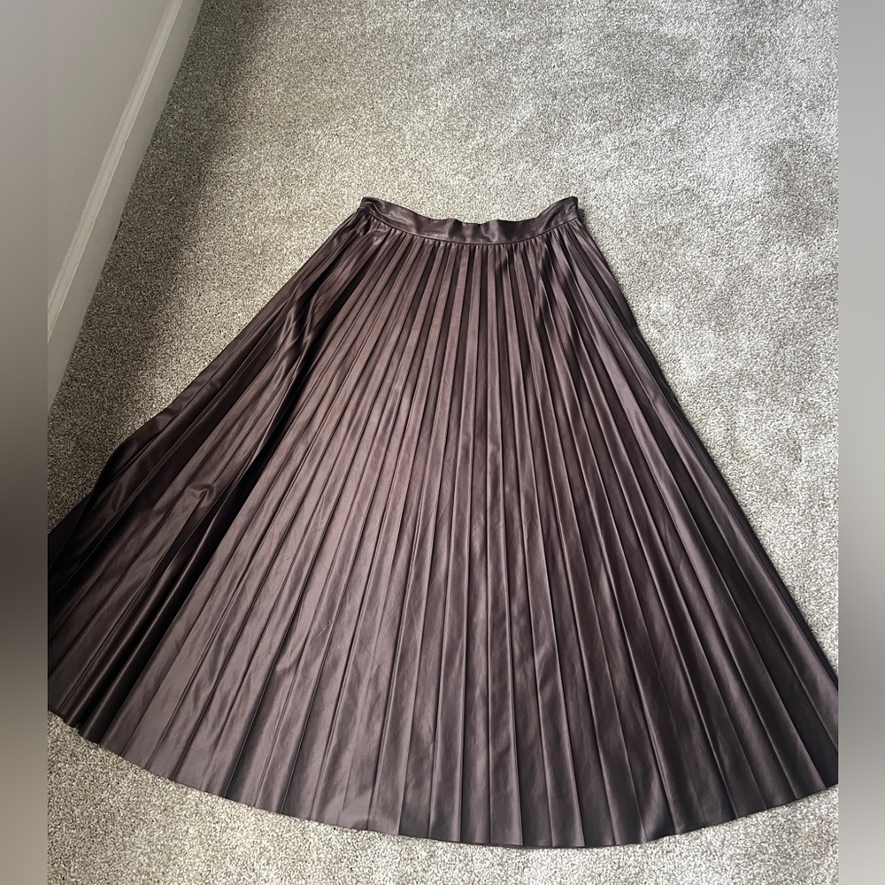 Zara Elegant Brown Pleated Skirt
